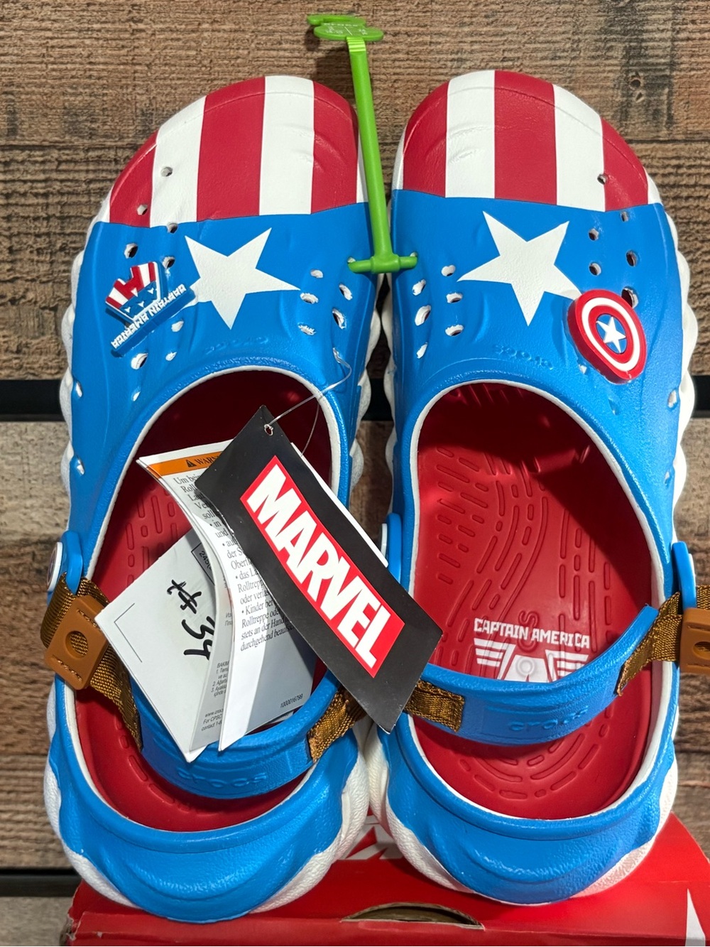 CROCS Kids Captain America Clog Sandals - Blue, Red & White